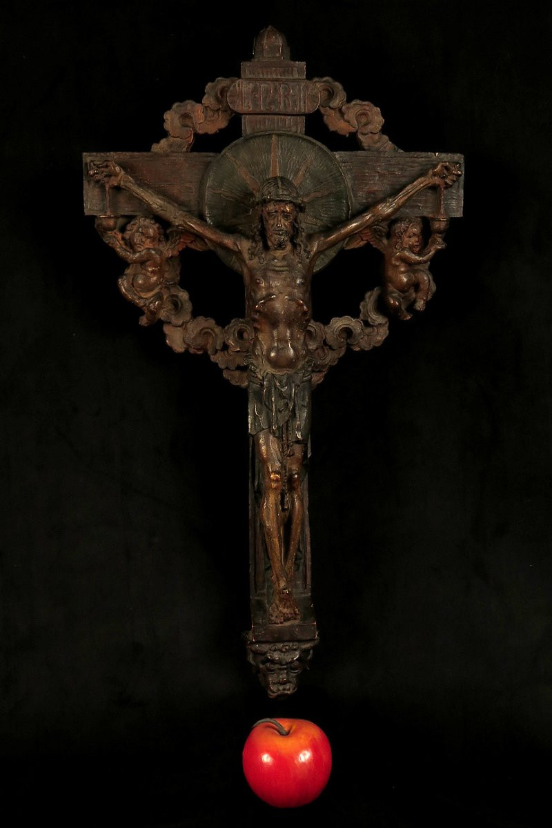 Staff/plaster Cross From Germany, Circa 1850 / Gods Devil Cabinet Of Curiosities-photo-8