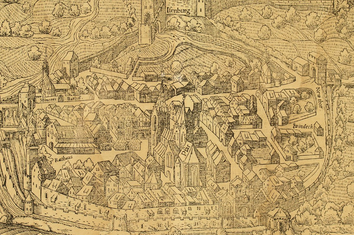 Ancienne carte de la ville de Rouffach (Alsace), vers 1550 / Livre François de Belleforest-photo-3