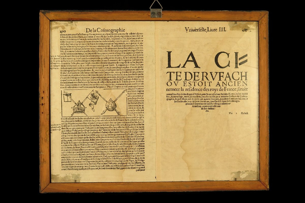 Ancienne carte de la ville de Rouffach (Alsace), vers 1550 / Livre François de Belleforest-photo-4