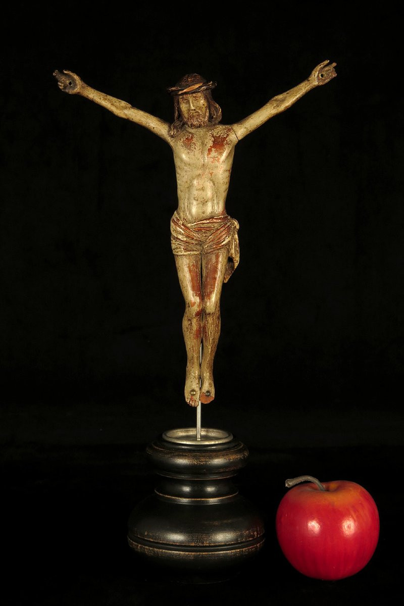 Ancien Christ en bois sculpté, art religieux vers 1700 -photo-8