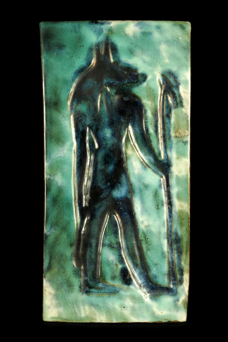 Antique Ceramic Anubis By Hassen Heshmat / Sculpture Egypt Design 1980