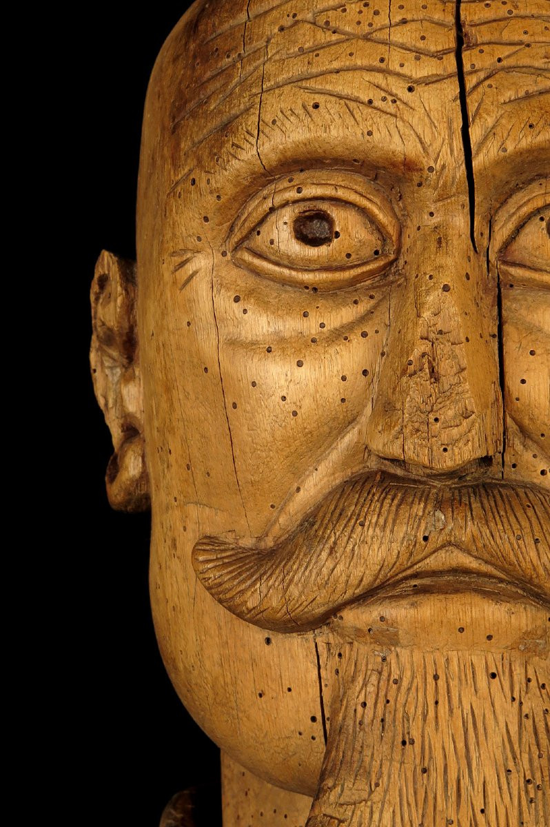 Ancienne sculpture, buste de militaire, art populaire vers 1920 / Militaria WW1-photo-1