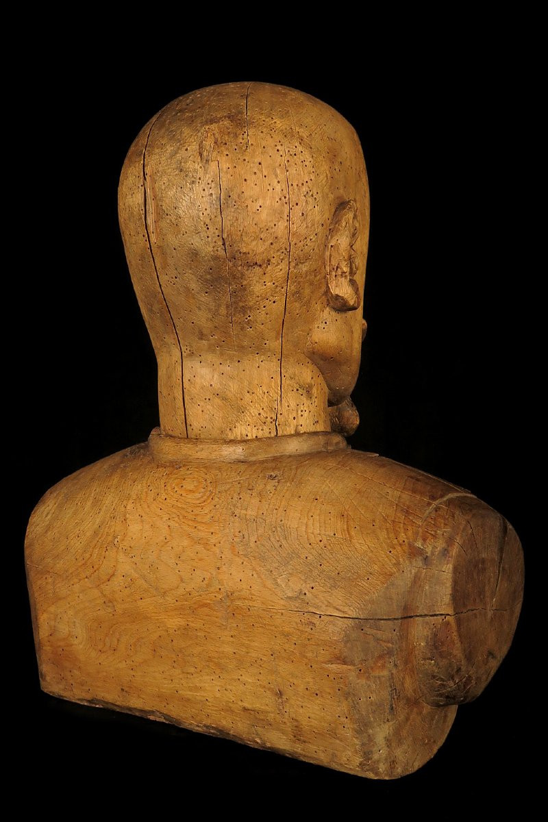 Ancienne sculpture, buste de militaire, art populaire vers 1920 / Militaria WW1-photo-4