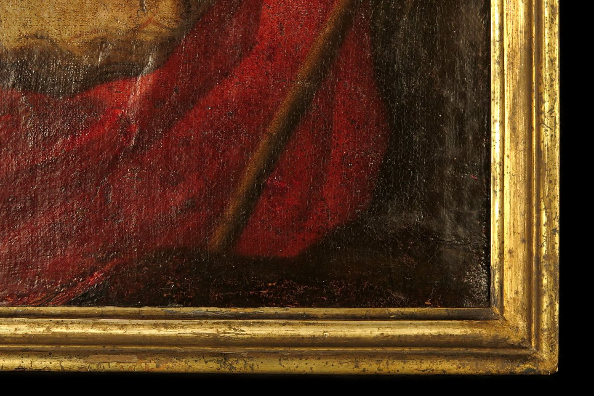 Antique 18th-century Portrait, Oil Painting Of Saint Sebastian / Origin: Italy-photo-2