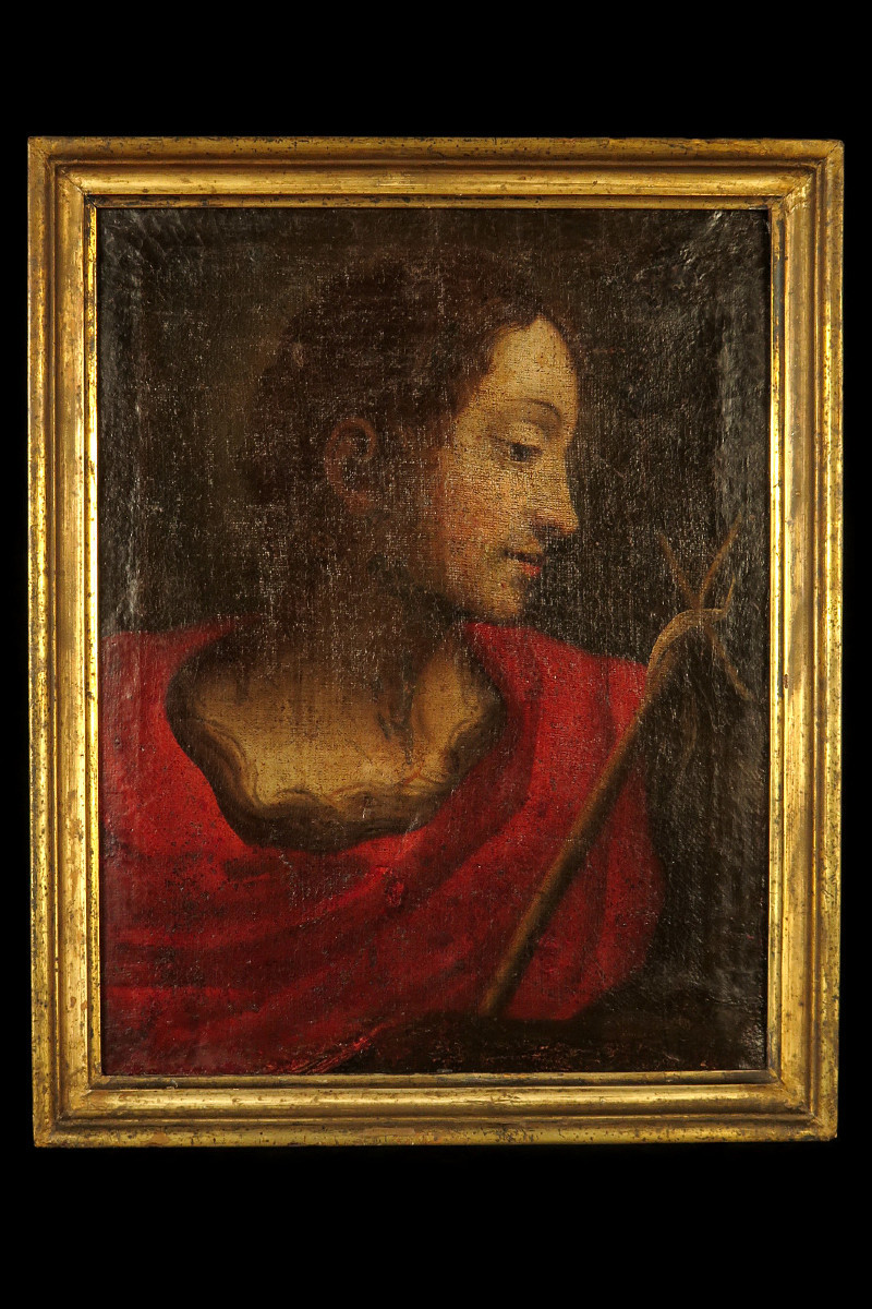 Antique 18th-century Portrait, Oil Painting Of Saint Sebastian / Origin: Italy