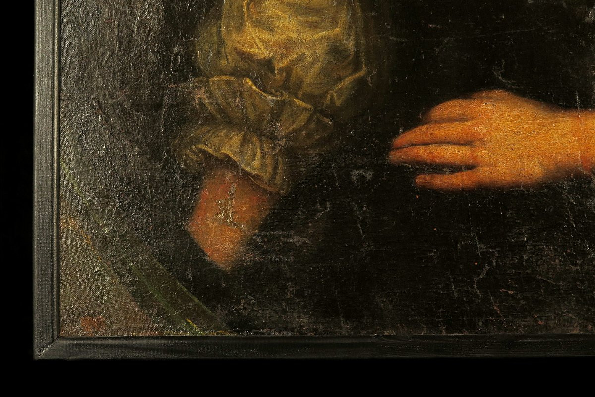 Antique 18th-century Portrait Of A Woman, Oil Painting By Elisabeth Osterhausen-photo-3