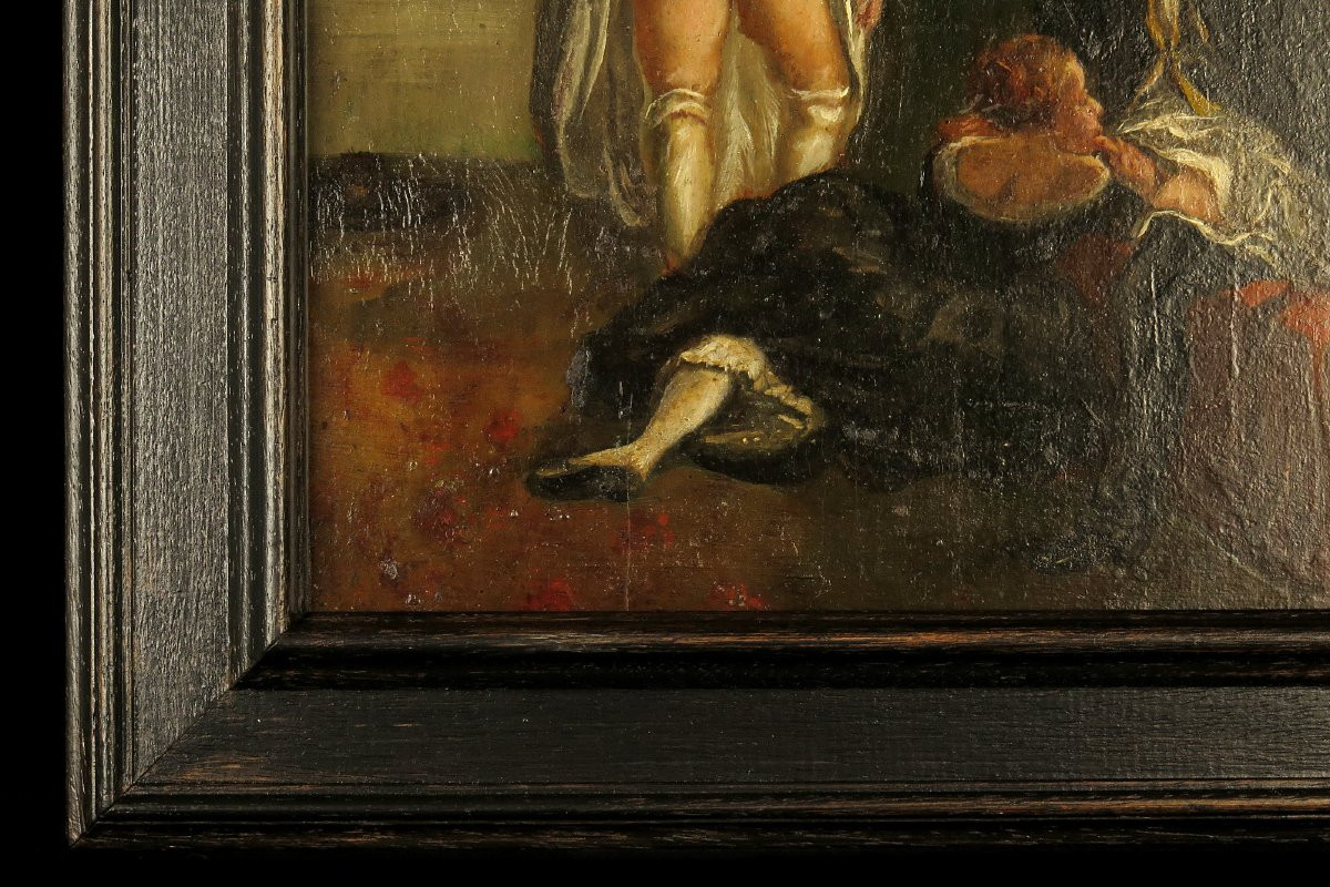 Stunning Early Erotic Oil Painting, Circa 1850 / Brothel Oddities-photo-4