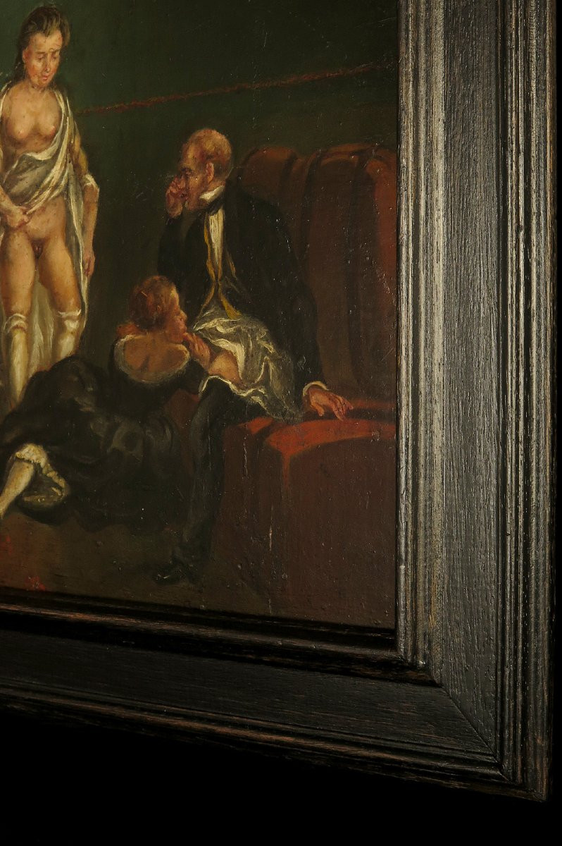 Stunning Early Erotic Oil Painting, Circa 1850 / Brothel Oddities-photo-6