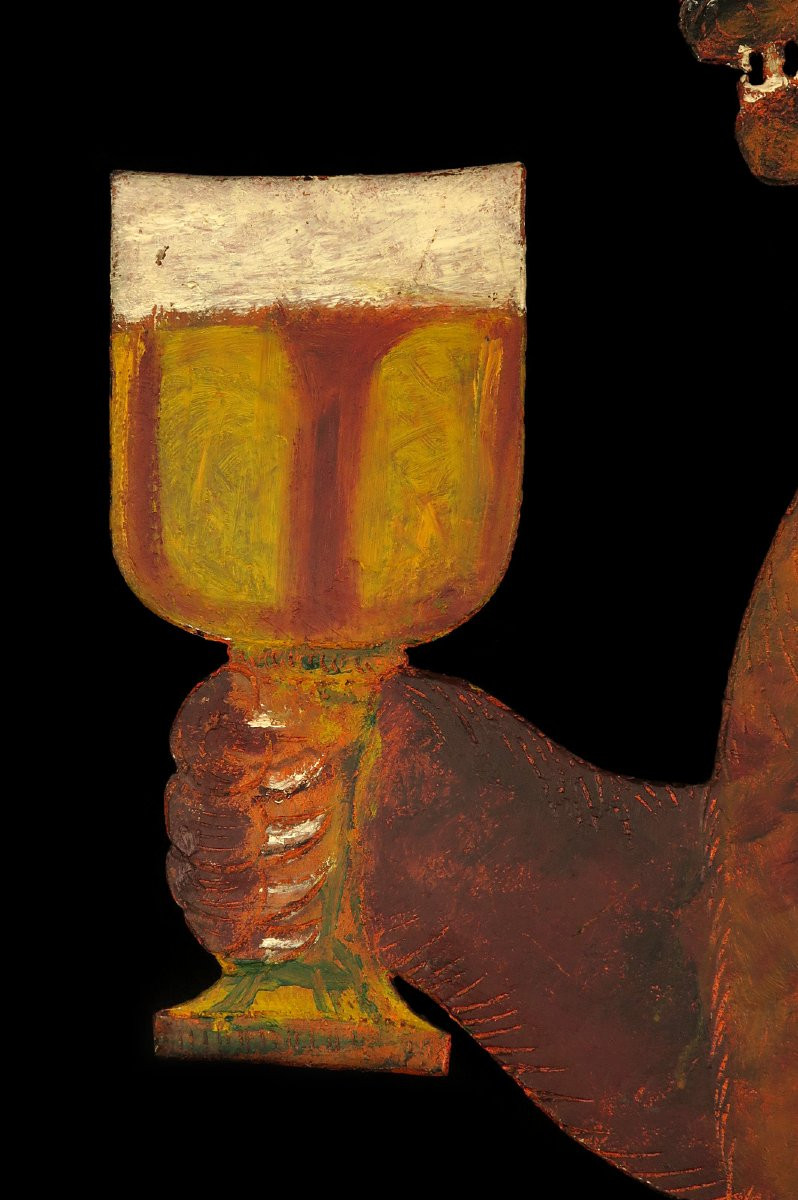 Old Black Iron Sign, Folk Art Circa 1920/ Bière Brasserie à l'Ours-photo-1