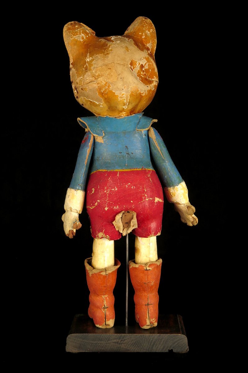 An Old Boiled-paperboard Toy, Puss In Boots, Circa 1920.-photo-2