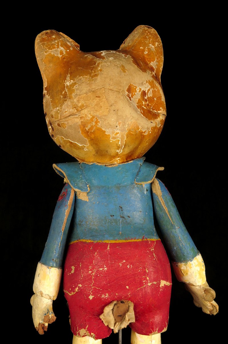 An Old Boiled-paperboard Toy, Puss In Boots, Circa 1920.-photo-3