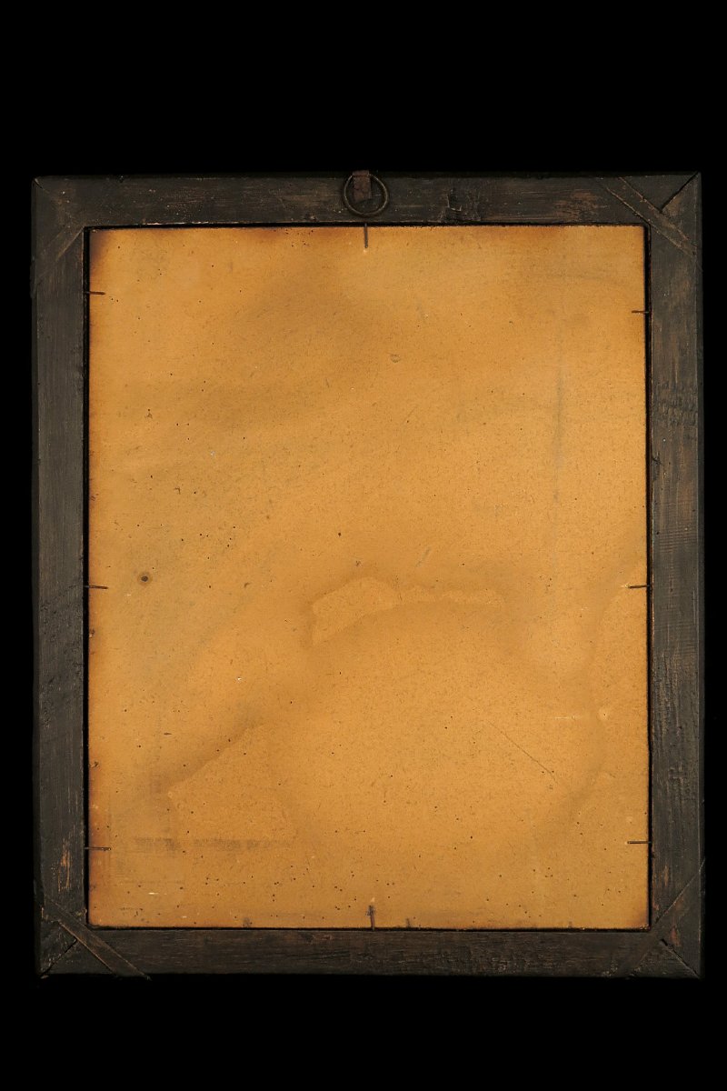 Ancien fixé, peinture religieuse sous verre vers 1860 / Saint Roch Ex Voto ?-photo-7
