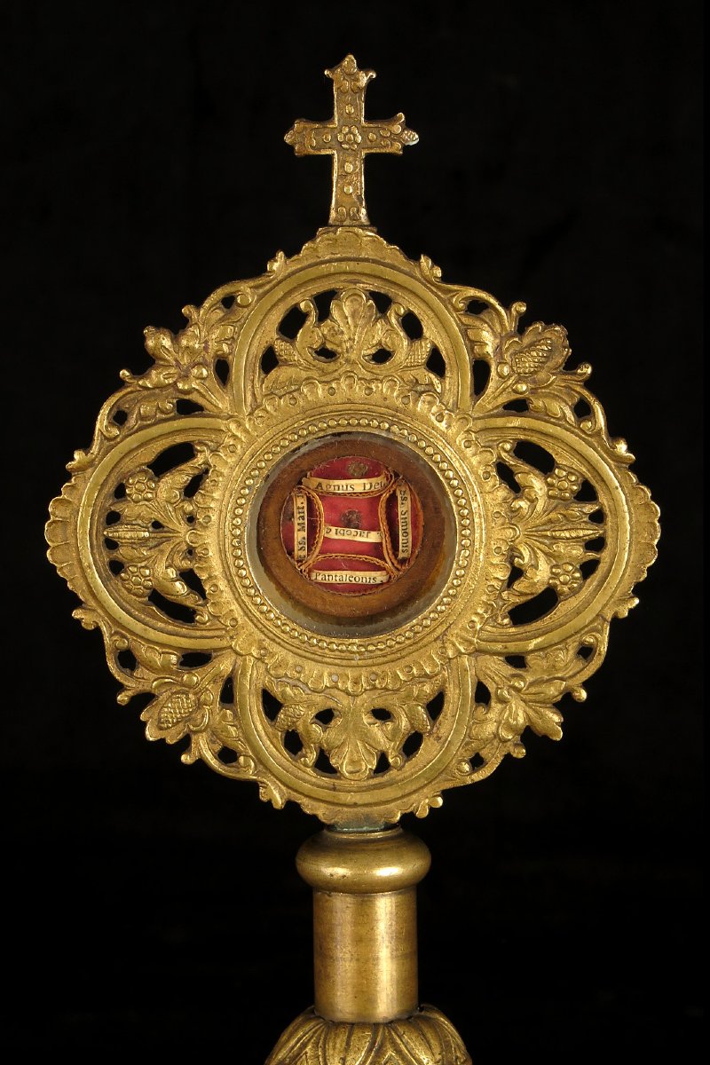 Antique Bronze And Brass Monstrance, Circa 1880 / Reliquary-photo-2