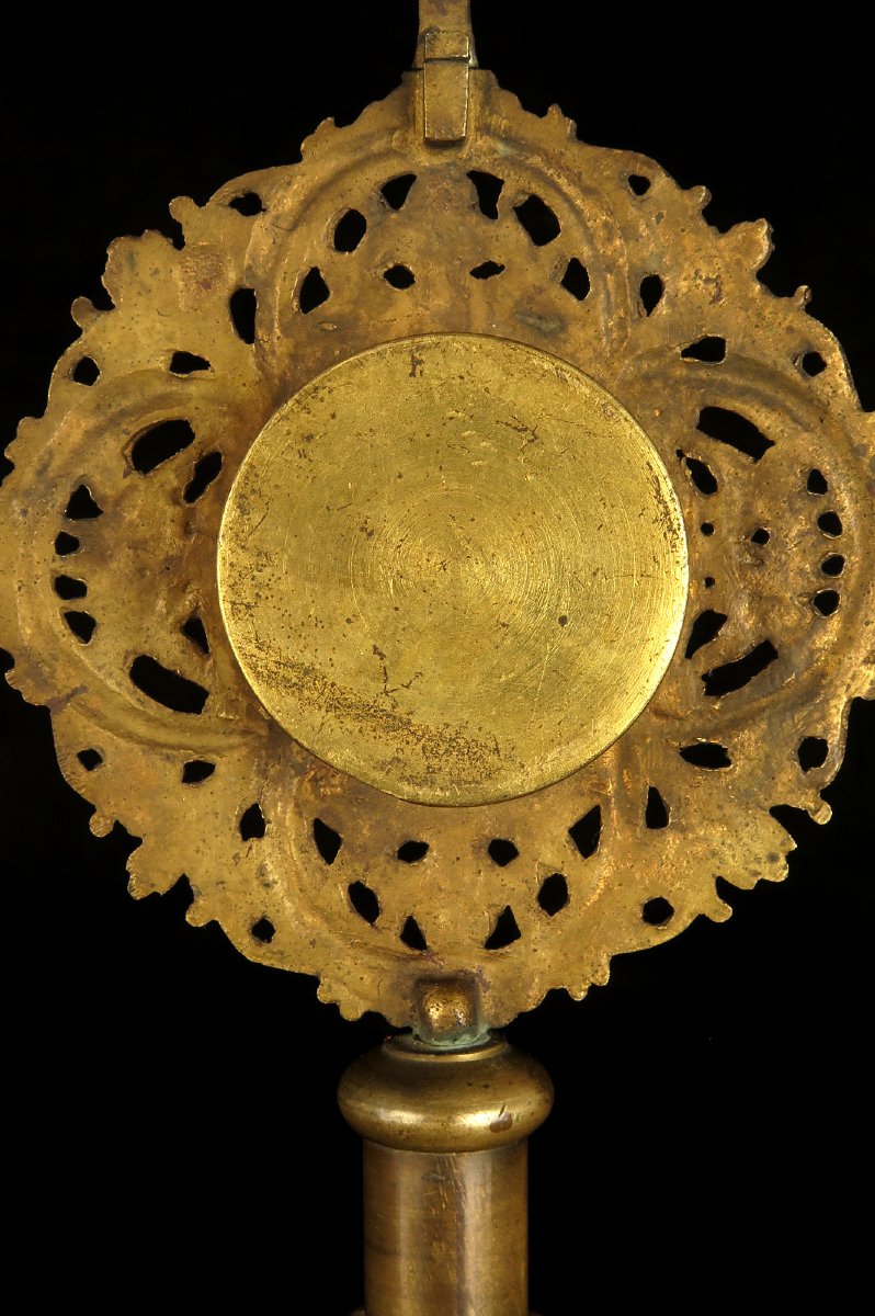 Antique Bronze And Brass Monstrance, Circa 1880 / Reliquary-photo-3