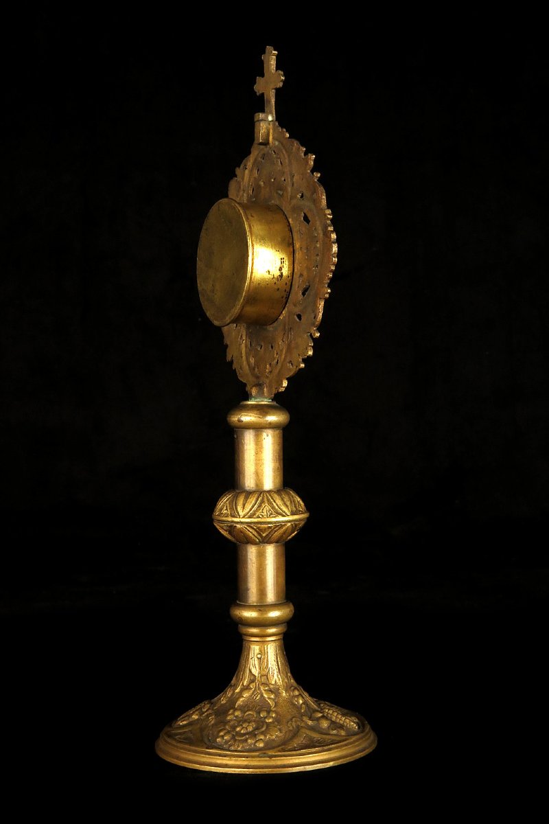 Antique Bronze And Brass Monstrance, Circa 1880 / Reliquary-photo-4