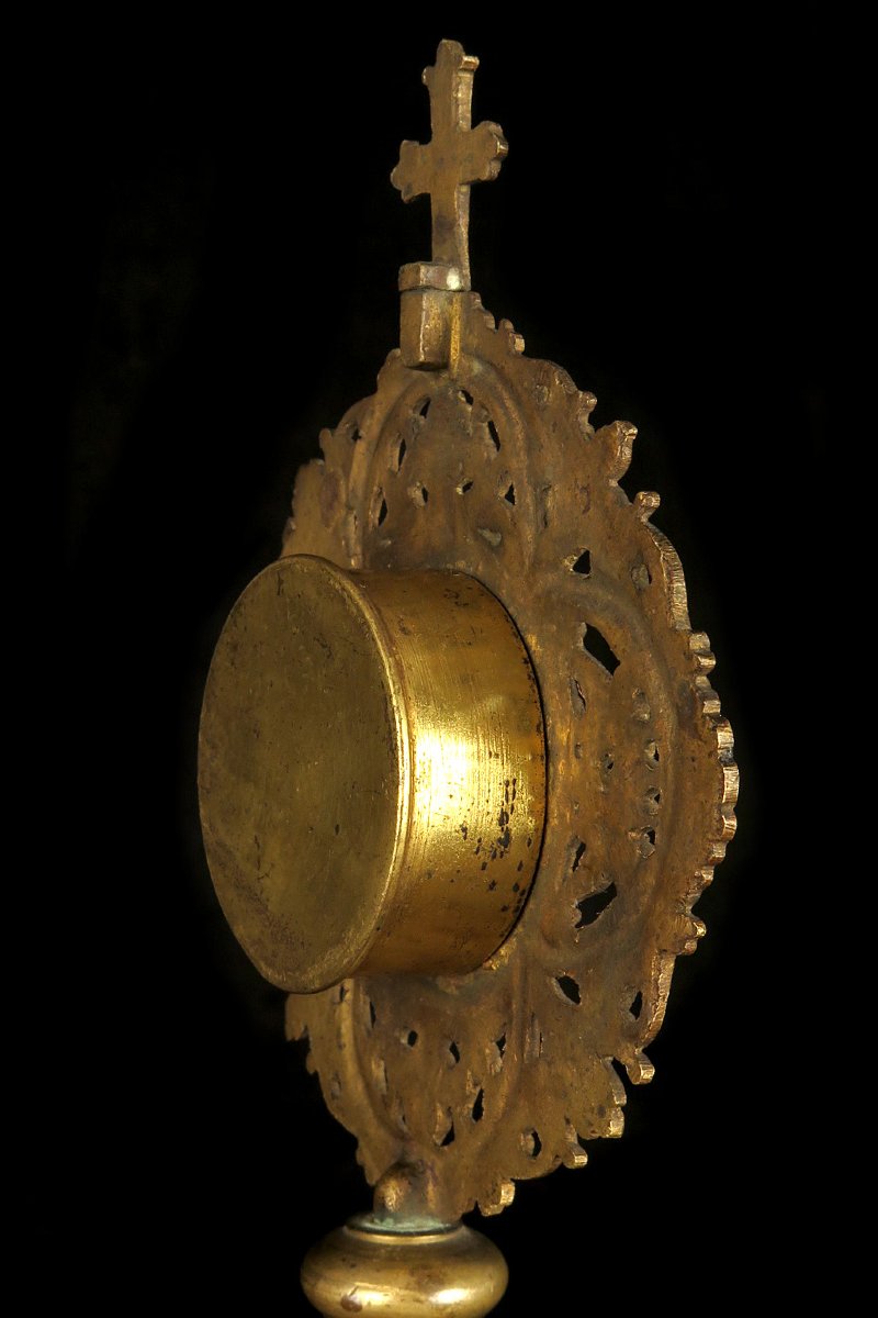 Antique Bronze And Brass Monstrance, Circa 1880 / Reliquary-photo-5