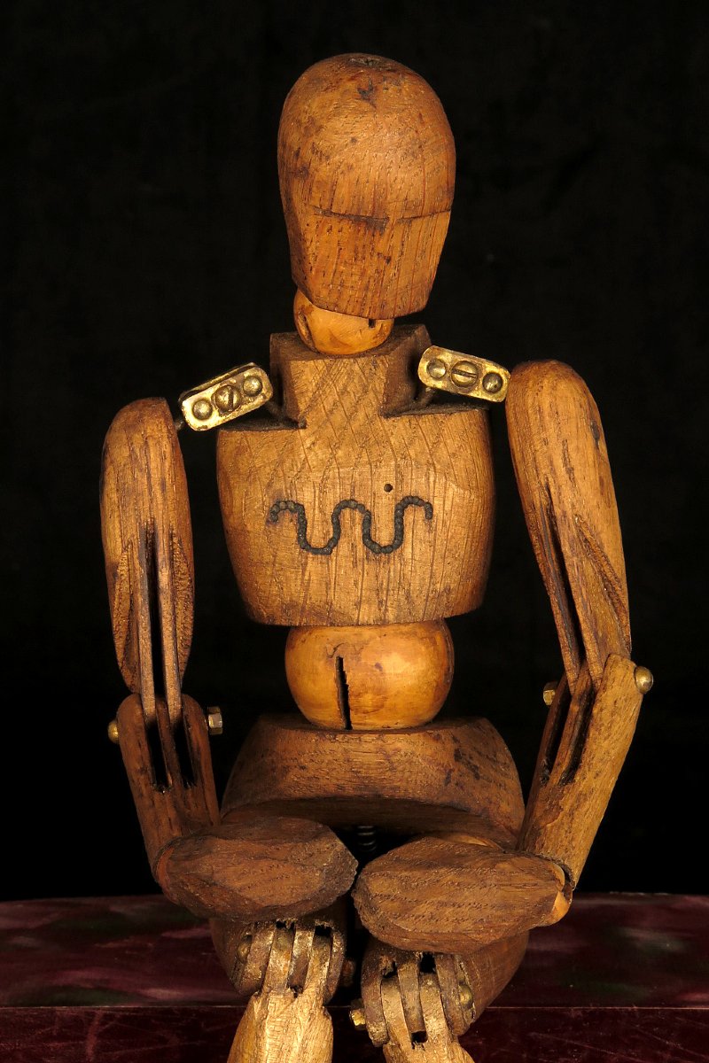 Antique Artist's Model / Lay Figure Made Of Oak, Circa 1930.-photo-2