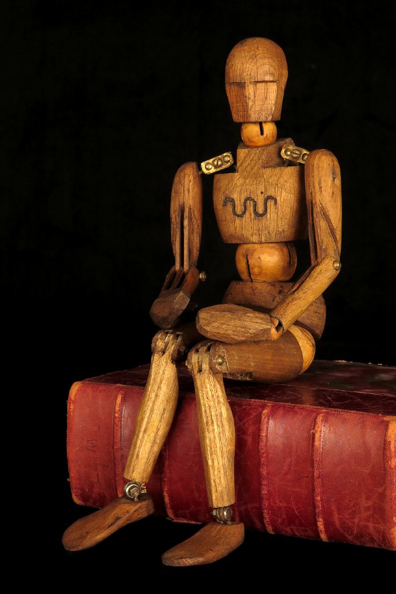Antique Artist's Model / Lay Figure Made Of Oak, Circa 1930.-photo-4