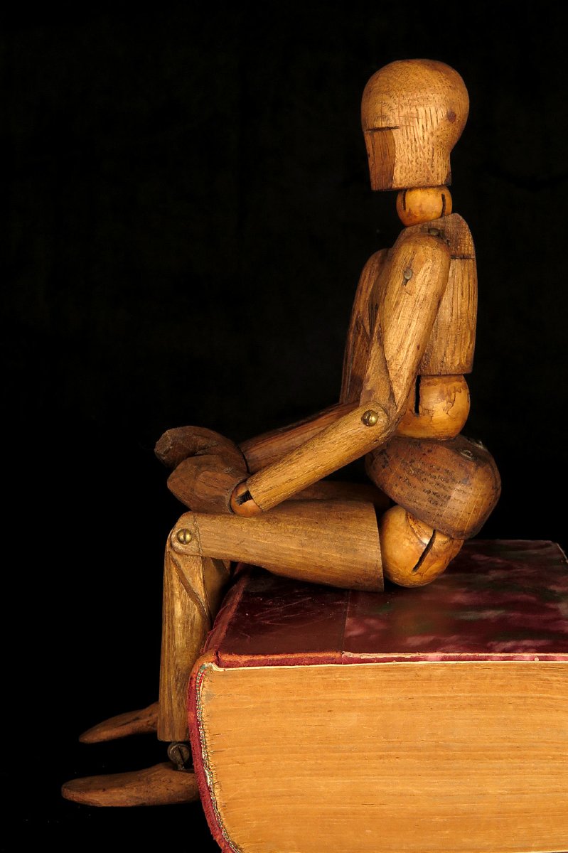 Antique Artist's Model / Lay Figure Made Of Oak, Circa 1930.-photo-2