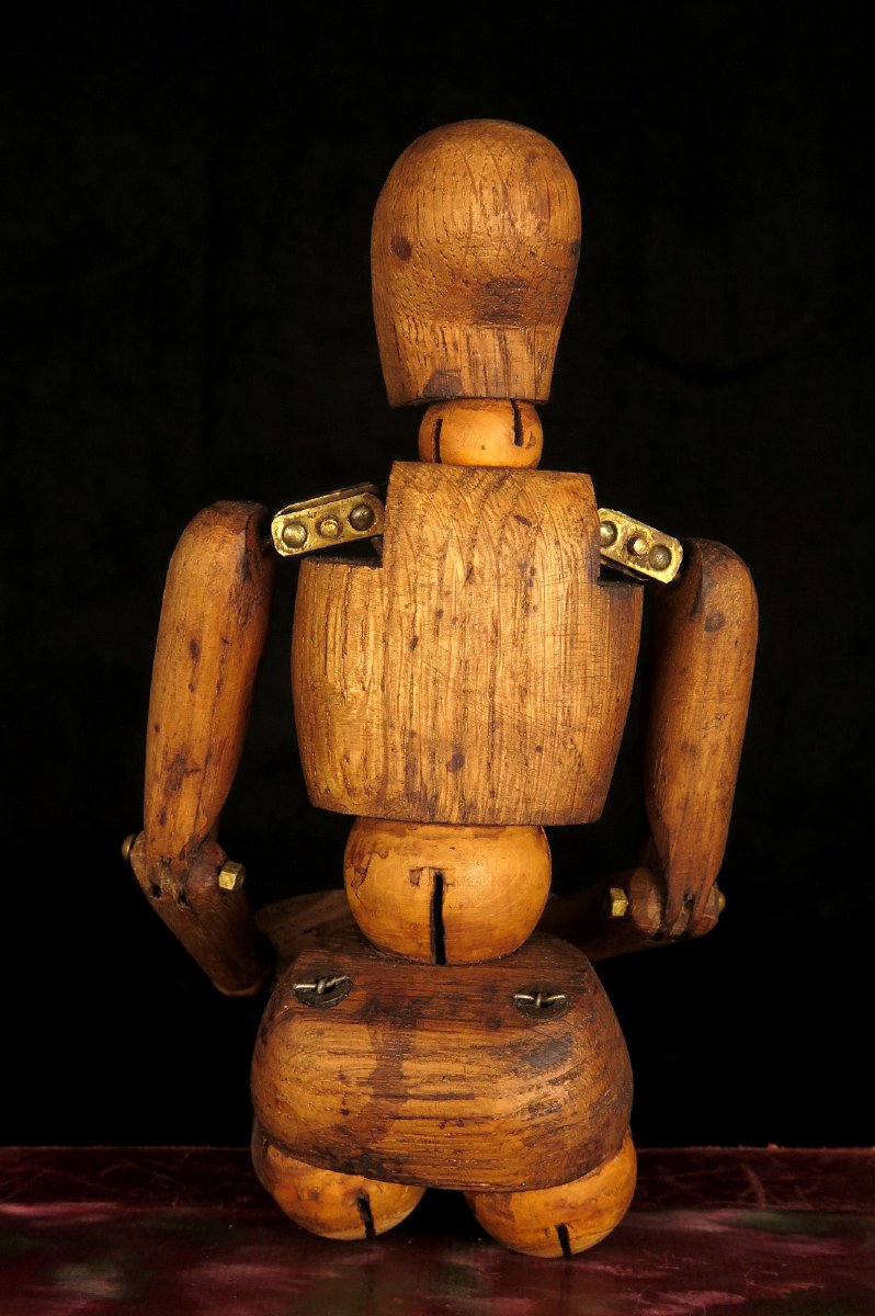 Antique Artist's Model / Lay Figure Made Of Oak, Circa 1930.-photo-3
