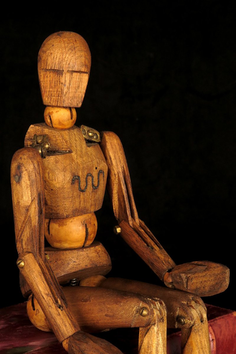 Antique Artist's Model / Lay Figure Made Of Oak, Circa 1930.-photo-4