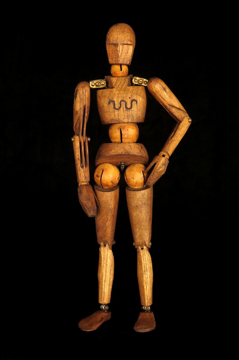 Antique Artist's Model / Lay Figure Made Of Oak, Circa 1930.-photo-5