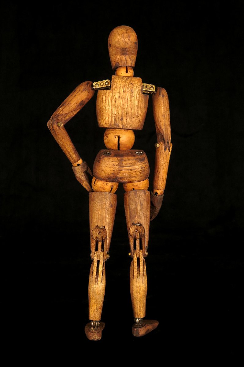 Antique Artist's Model / Lay Figure Made Of Oak, Circa 1930.-photo-6