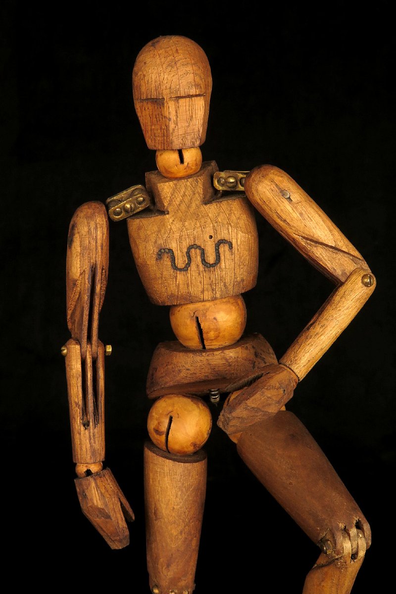 Antique Artist's Model / Lay Figure Made Of Oak, Circa 1930.-photo-7