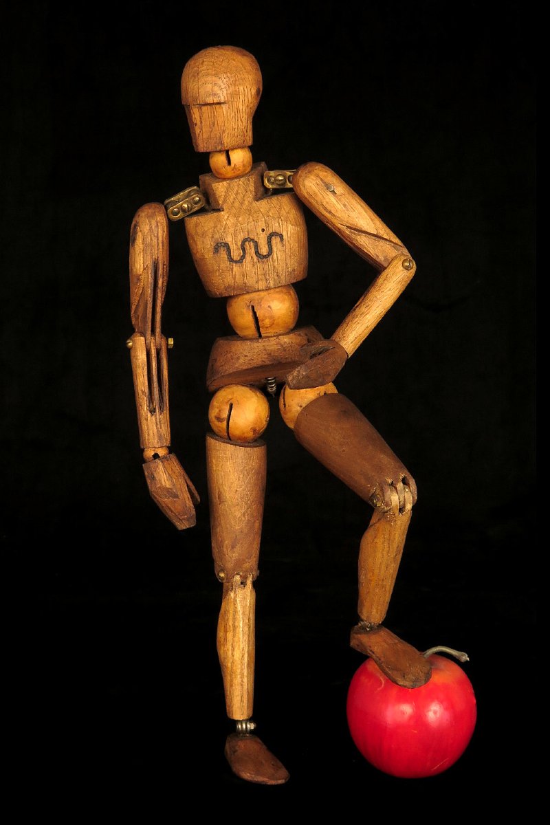 Antique Artist's Model / Lay Figure Made Of Oak, Circa 1930.-photo-8