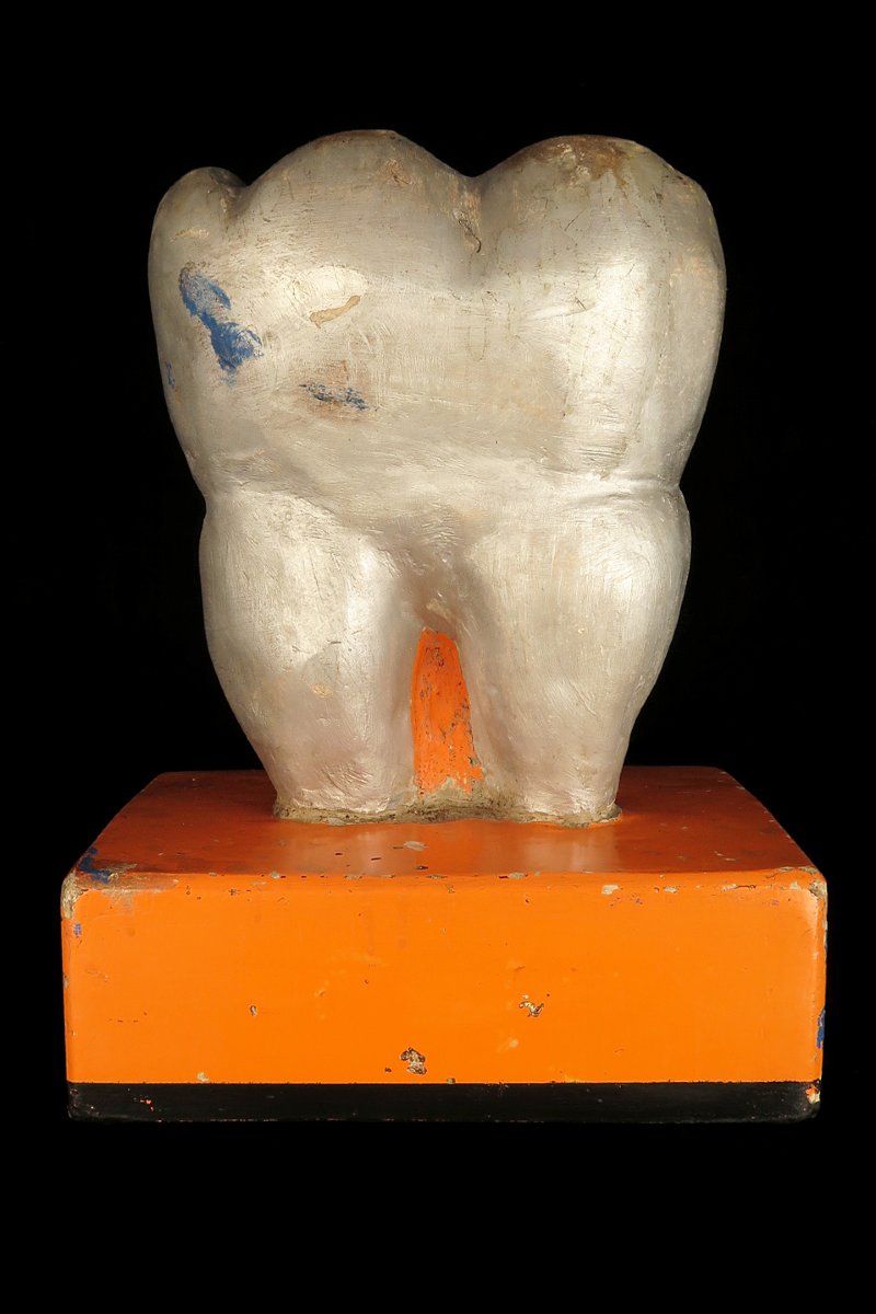 Ancienne sculpture d'une dent, vers 1940 / Dentiste Cabinet Curiosités Publicité-photo-2