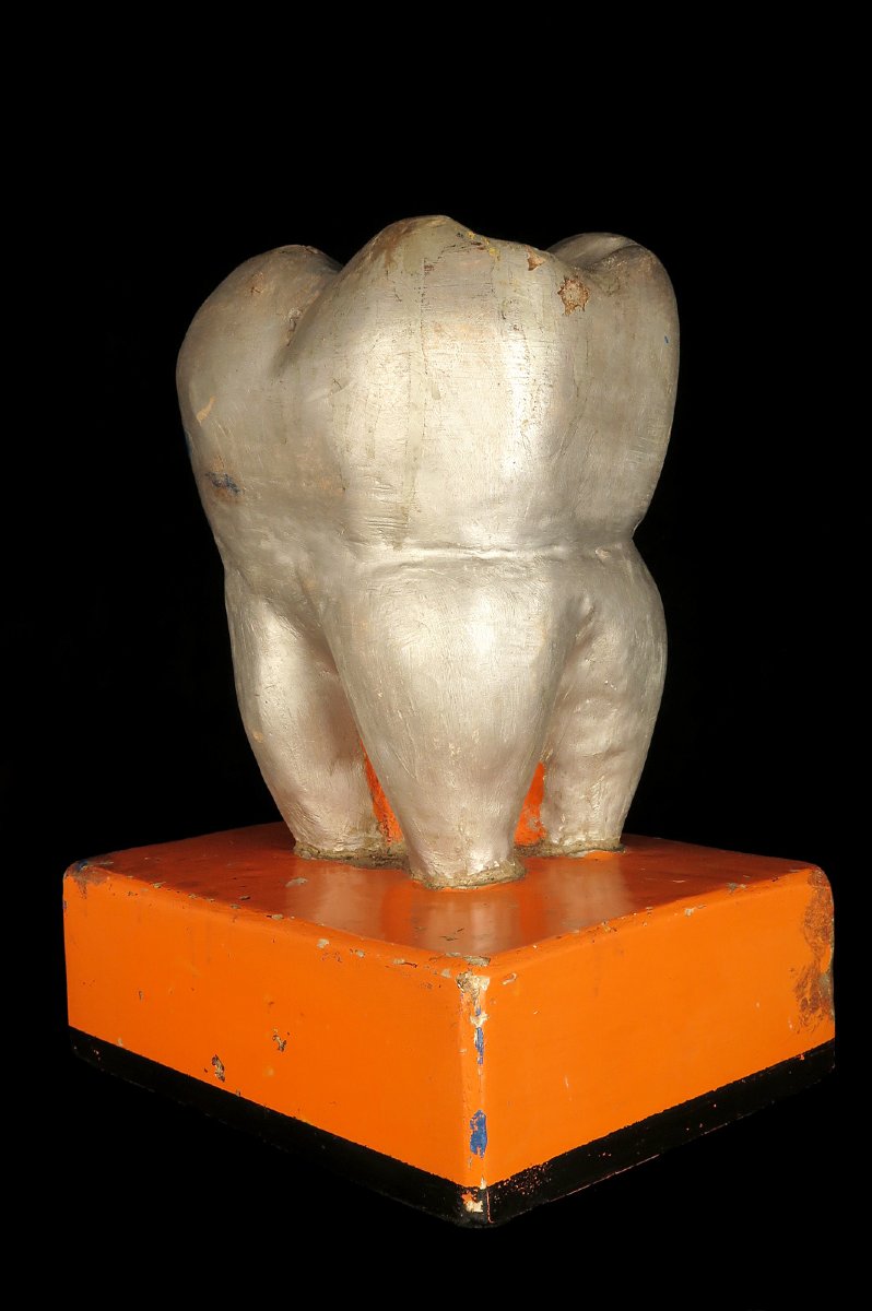 Ancienne sculpture d'une dent, vers 1940 / Dentiste Cabinet Curiosités Publicité-photo-5
