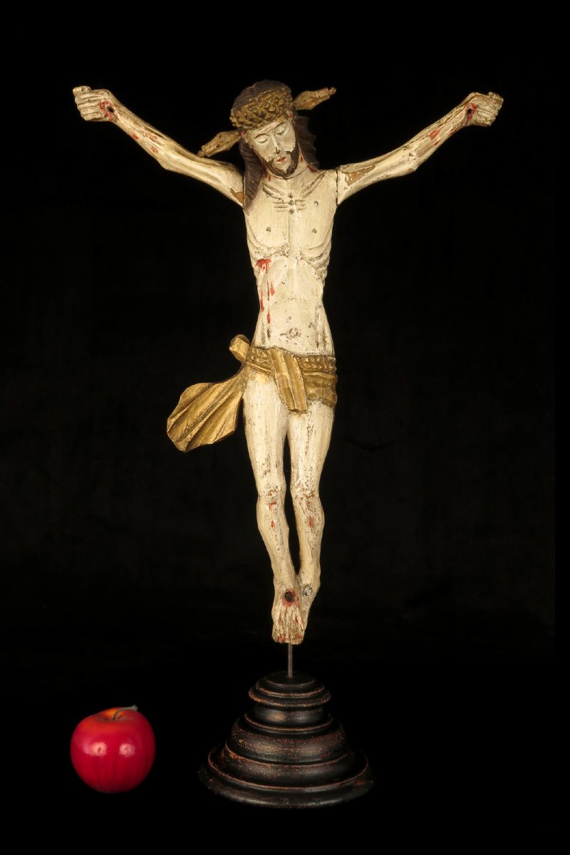 Ancien Christ en bois sculpté, art populaire vers 1850 / Sculpture origine Pologne-photo-8