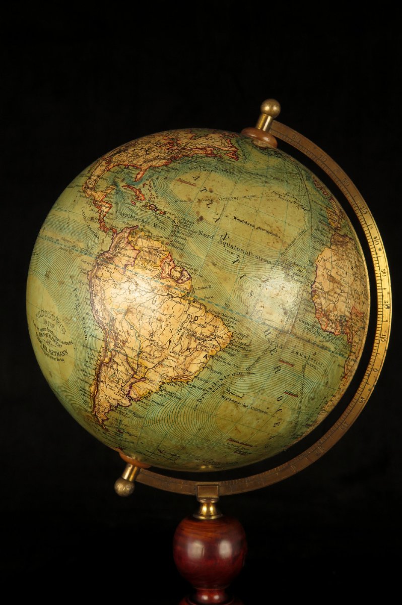 Ancien globe terrestre Allemand de marque Erdglobus, vers 1930-photo-2