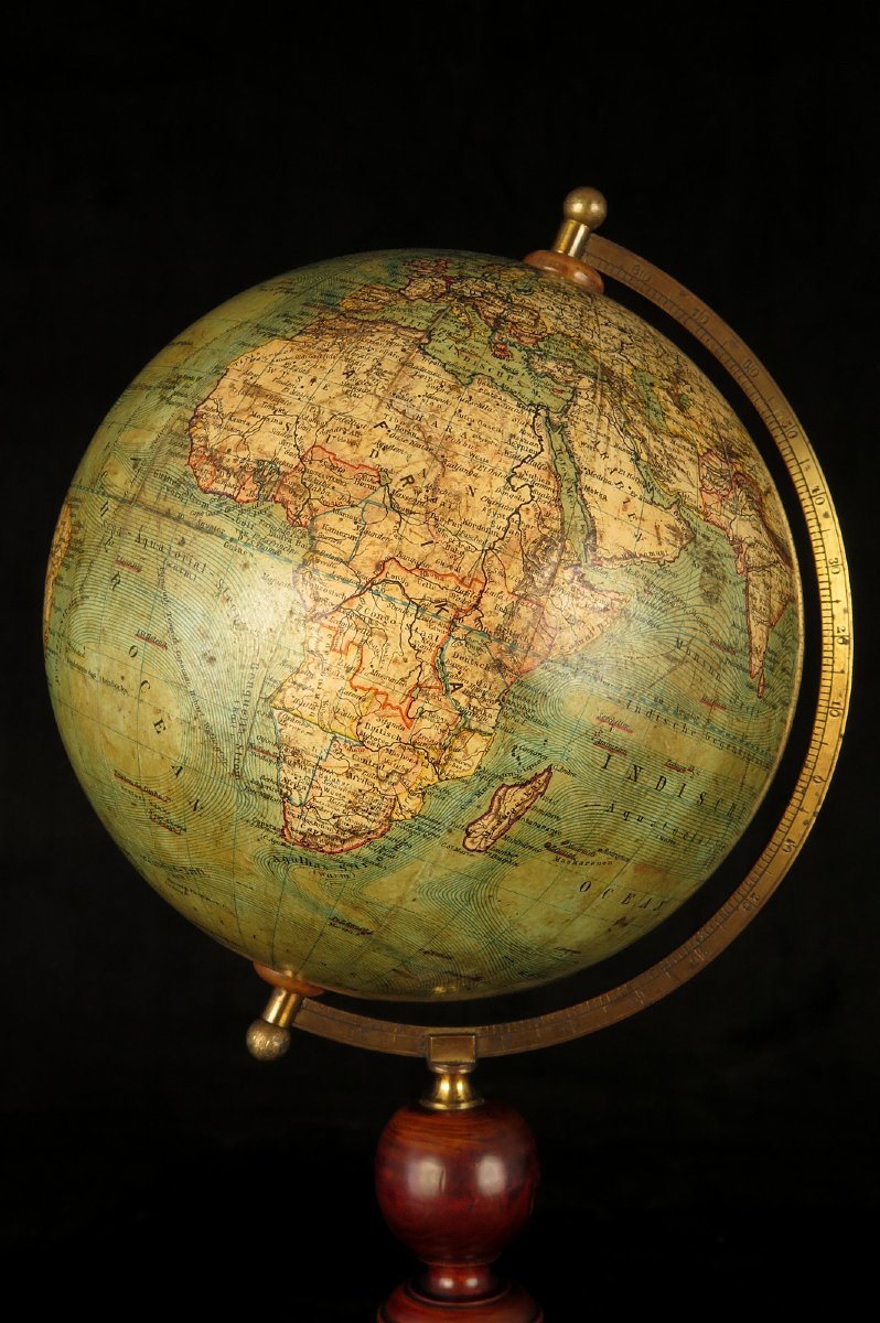 Ancien globe terrestre Allemand de marque Erdglobus, vers 1930-photo-3