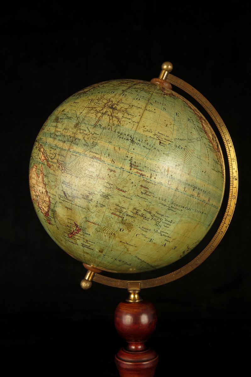 Ancien globe terrestre Allemand de marque Erdglobus, vers 1930-photo-1