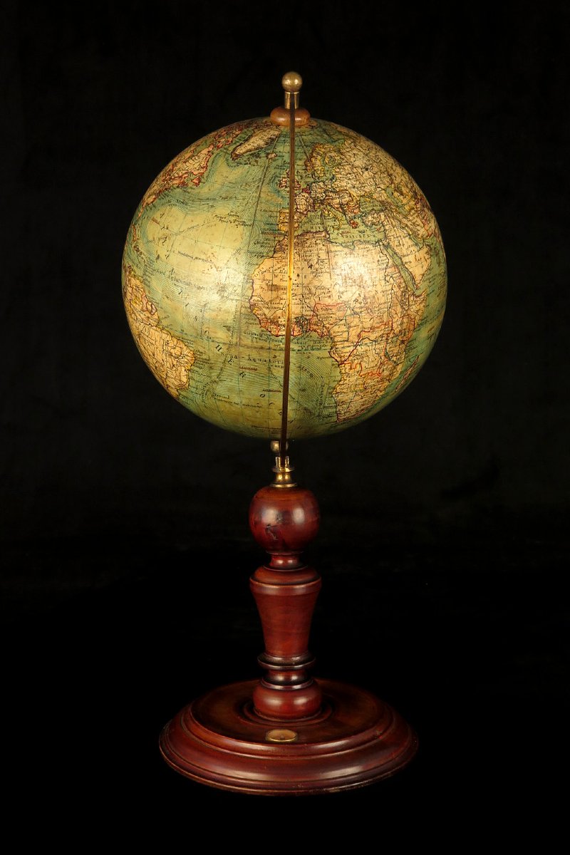 Ancien globe terrestre Allemand de marque Erdglobus, vers 1930-photo-4