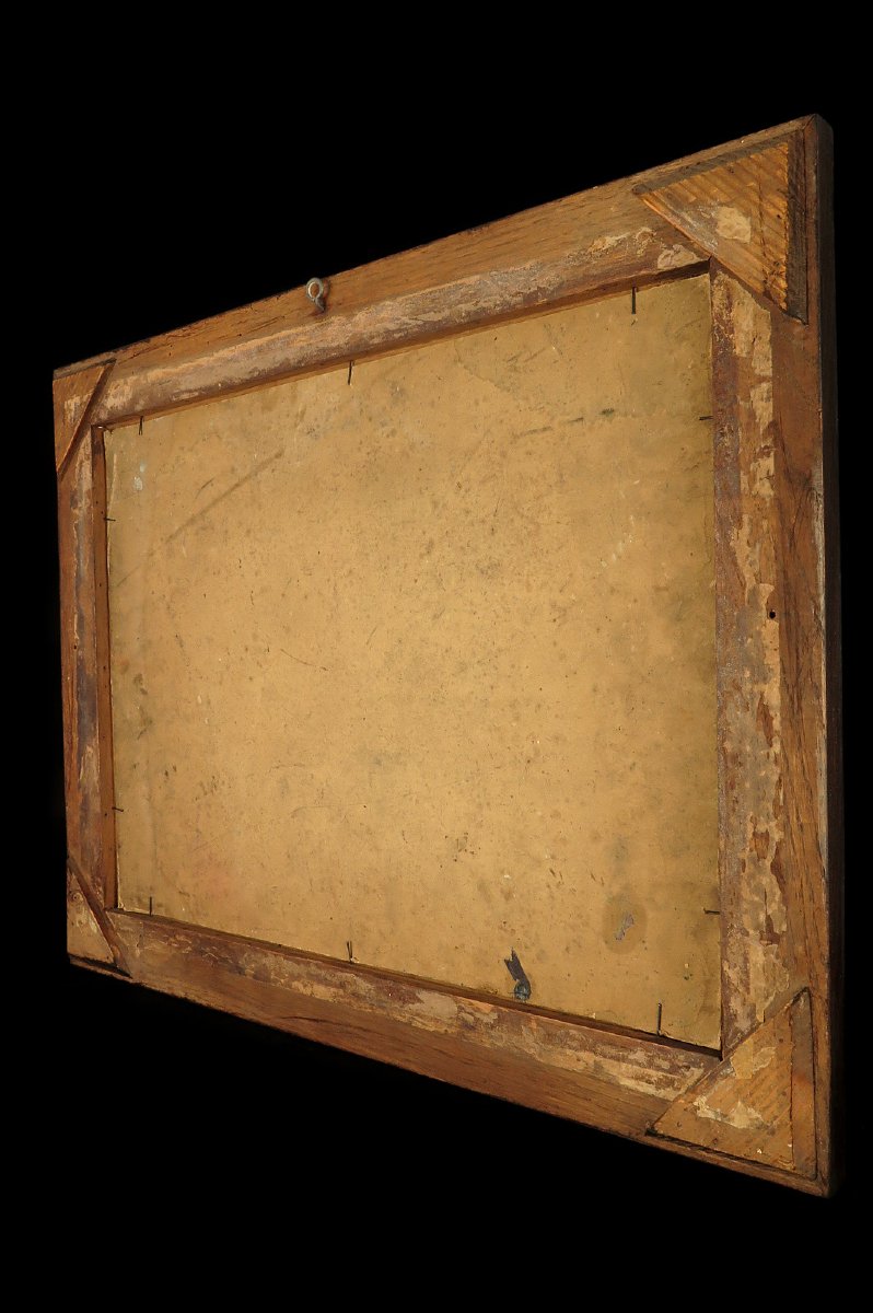 Ancienne peinture à l'huile sur carton bouilli, armoirie de Bavière vers 1880.-photo-5