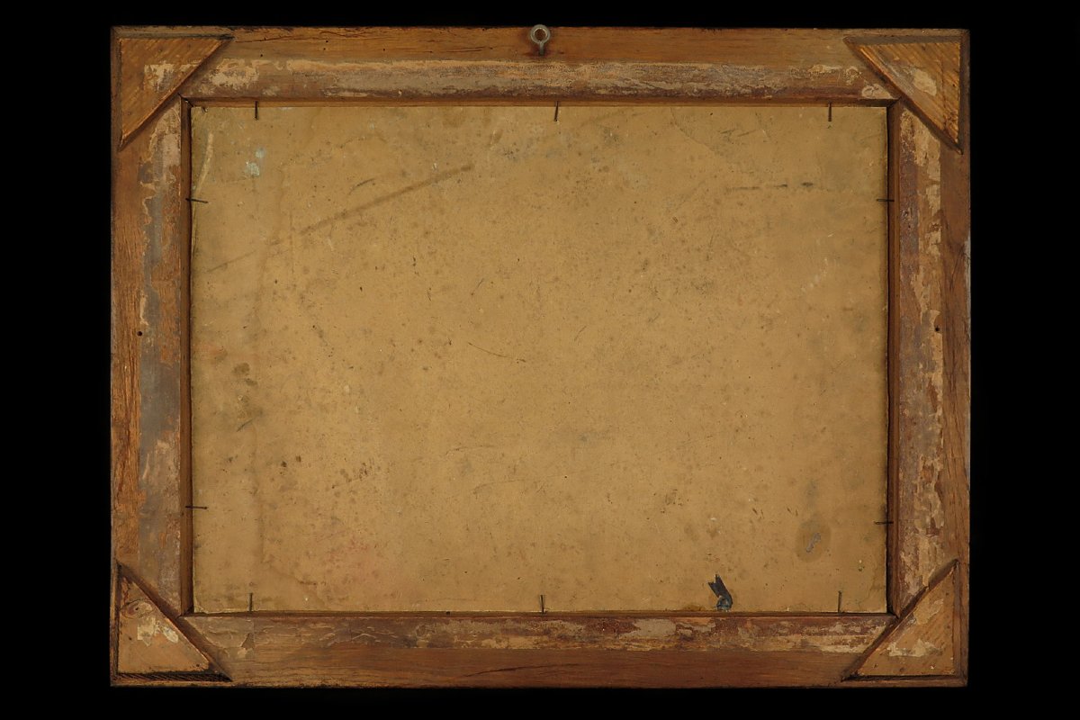 Ancienne peinture à l'huile sur carton bouilli, armoirie de Bavière vers 1880.-photo-6