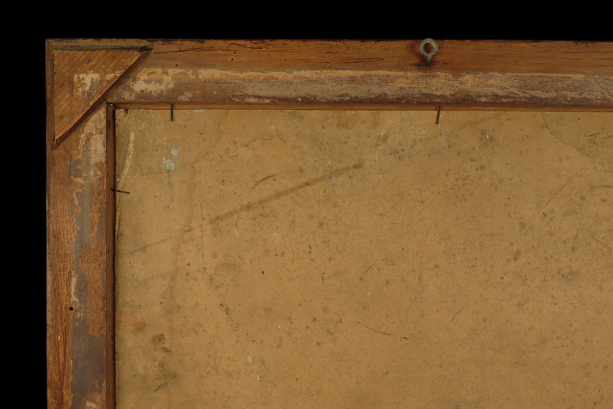 Ancienne peinture à l'huile sur carton bouilli, armoirie de Bavière vers 1880.-photo-7