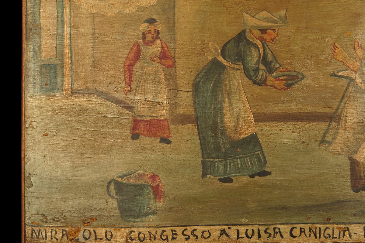 Former Ex-voto, Italian Votive Painting Dated 1908 / Oddities-photo-4