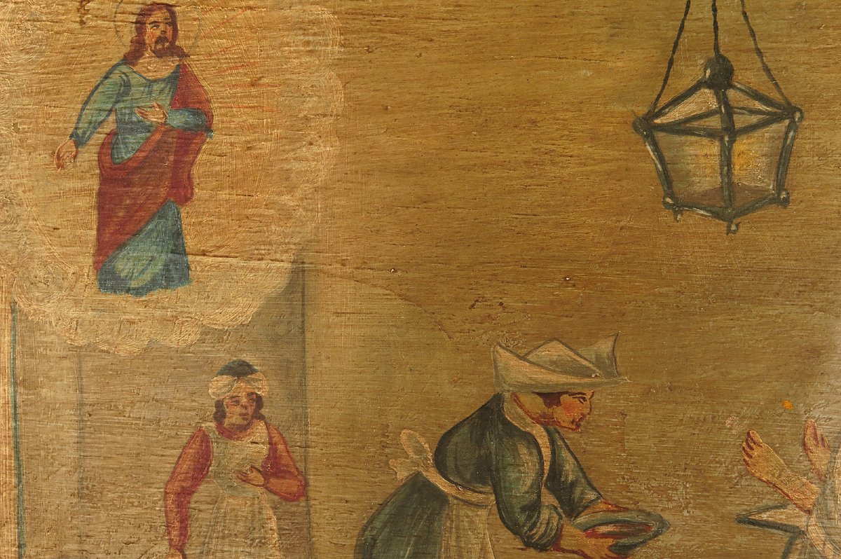 Former Ex-voto, Italian Votive Painting Dated 1908 / Oddities-photo-2