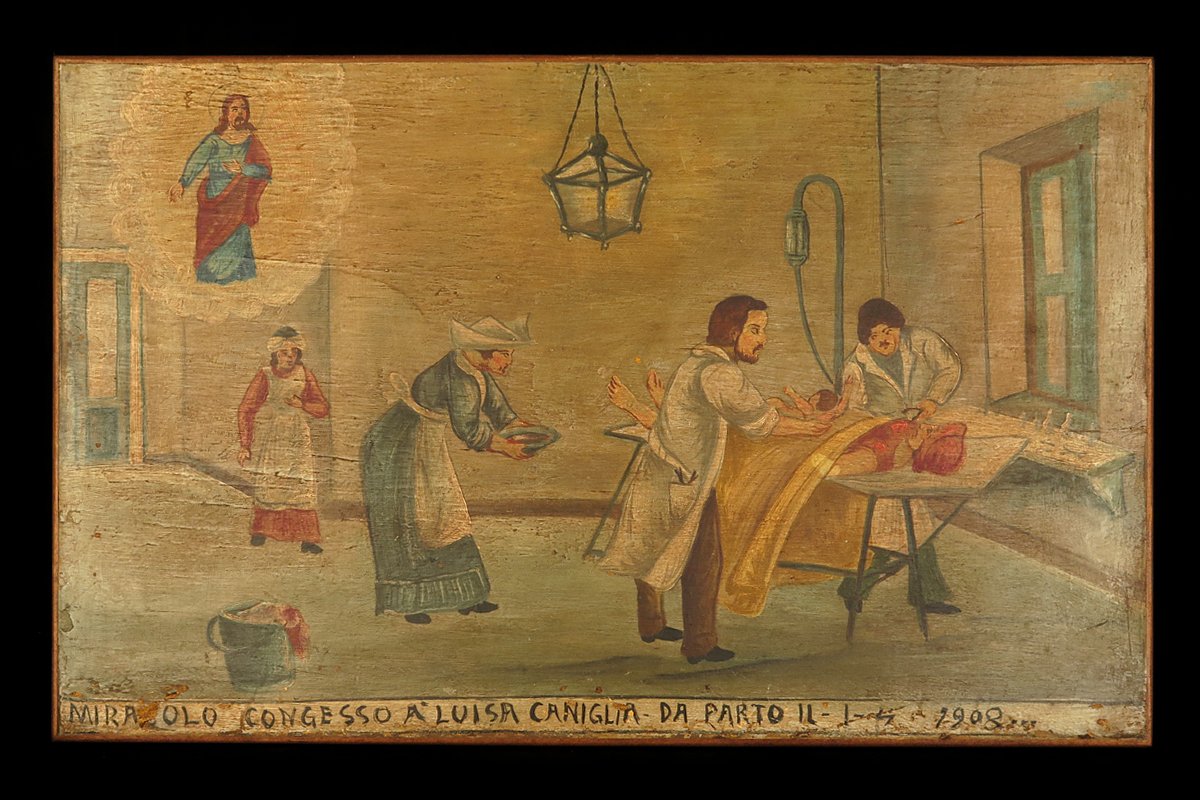 Former Ex-voto, Italian Votive Painting Dated 1908 / Oddities