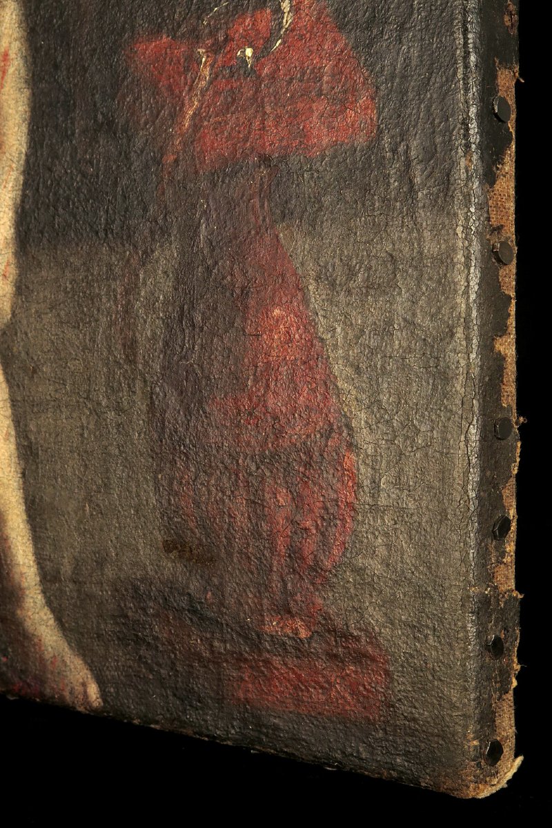 Ancienne peinture à l'huile sur toile, Christ aux liens vers 1750 / Ecole Flamande-photo-6