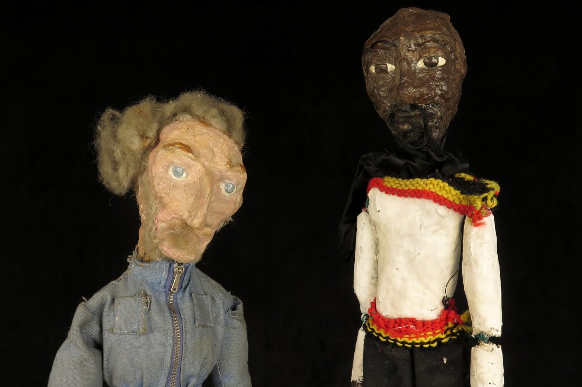 Ancien lot de marionnettes en papier mâché, vers 1940 / Art Populaire-photo-2