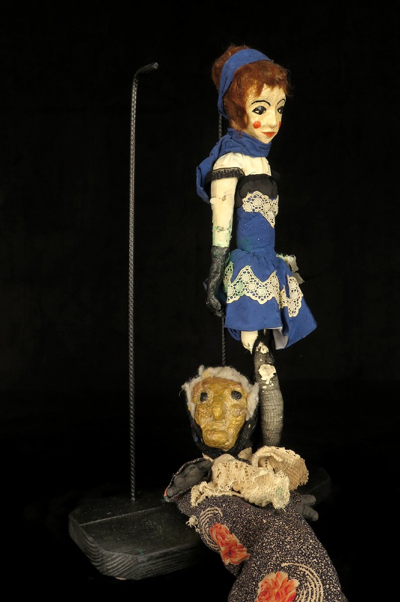 Ancien lot de marionnettes en papier mâché, vers 1940 / Art Populaire-photo-7