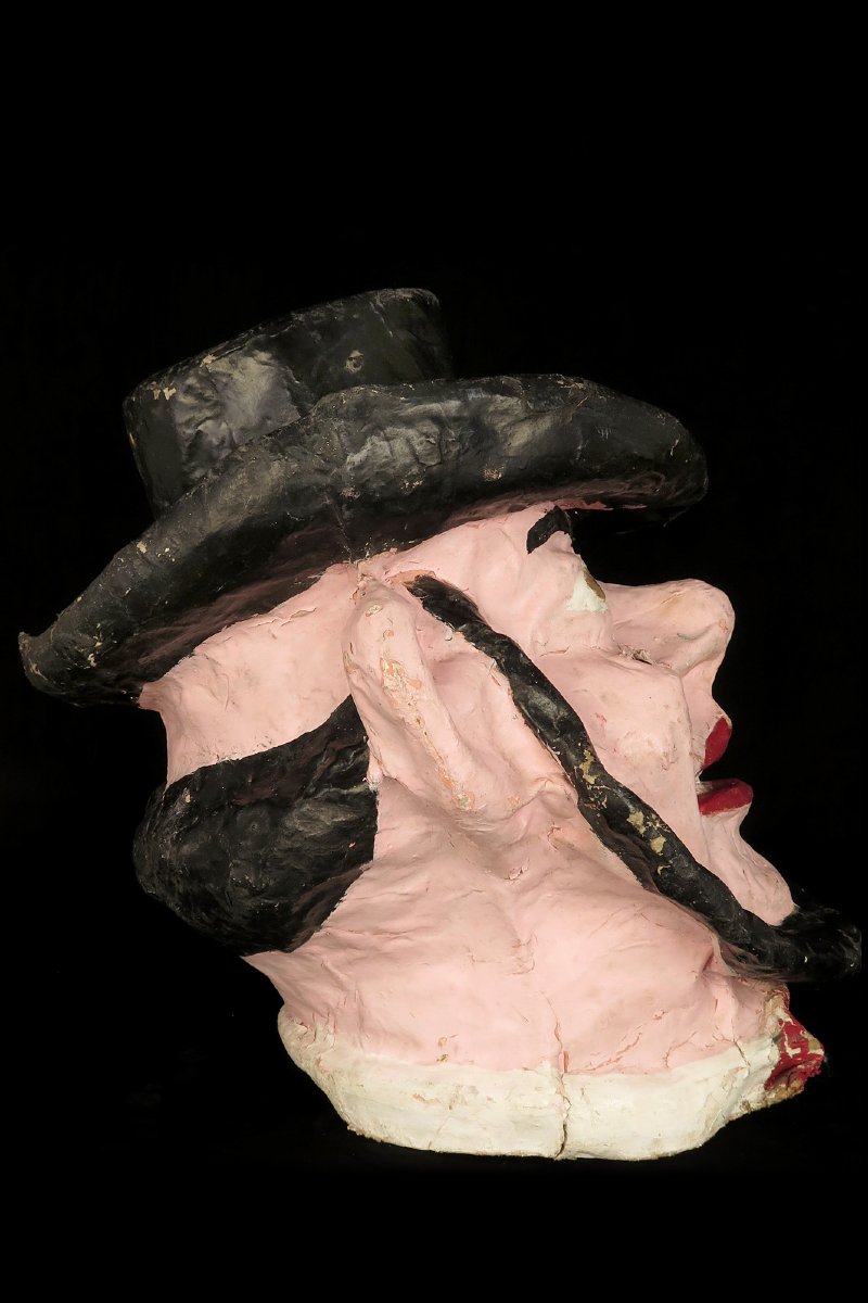Imposant et ancien masque de carnaval, vers 1900 / Art Forain-photo-5