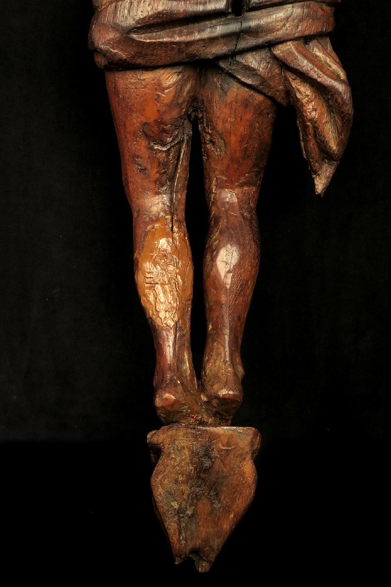 Ancien vestige de Christ, sculpture en bois vers 1700 / Chêne-photo-6