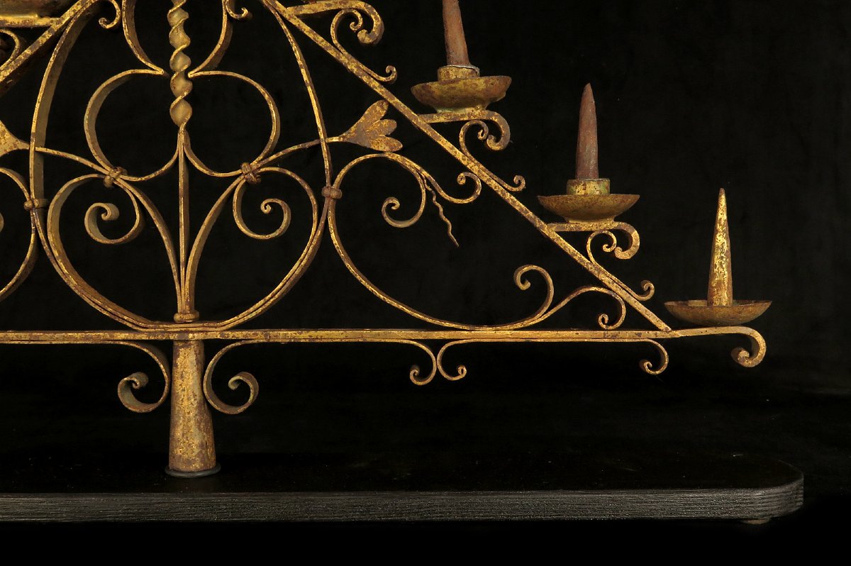 Antique Candlestick, Wrought-iron Candle Holder, Circa 1880.-photo-4