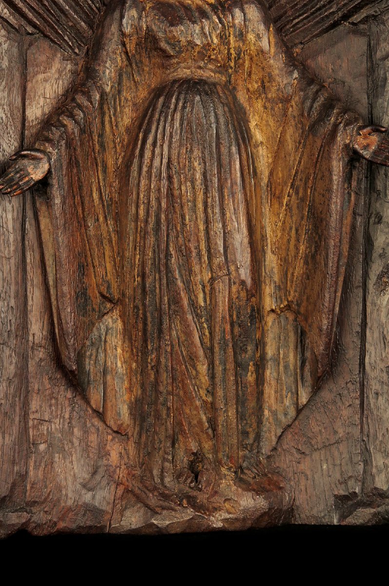 Intéressante et ancienne sculpture en chêne, haut relief / Art Populaire 18eme-photo-3