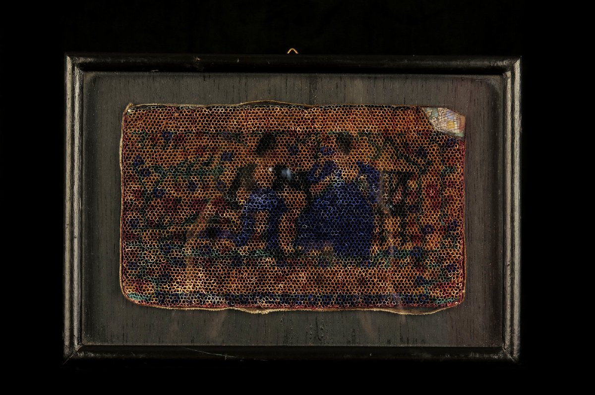 Étonnante peinture sur paille, art populaire du XIXeme siècle.-photo-2